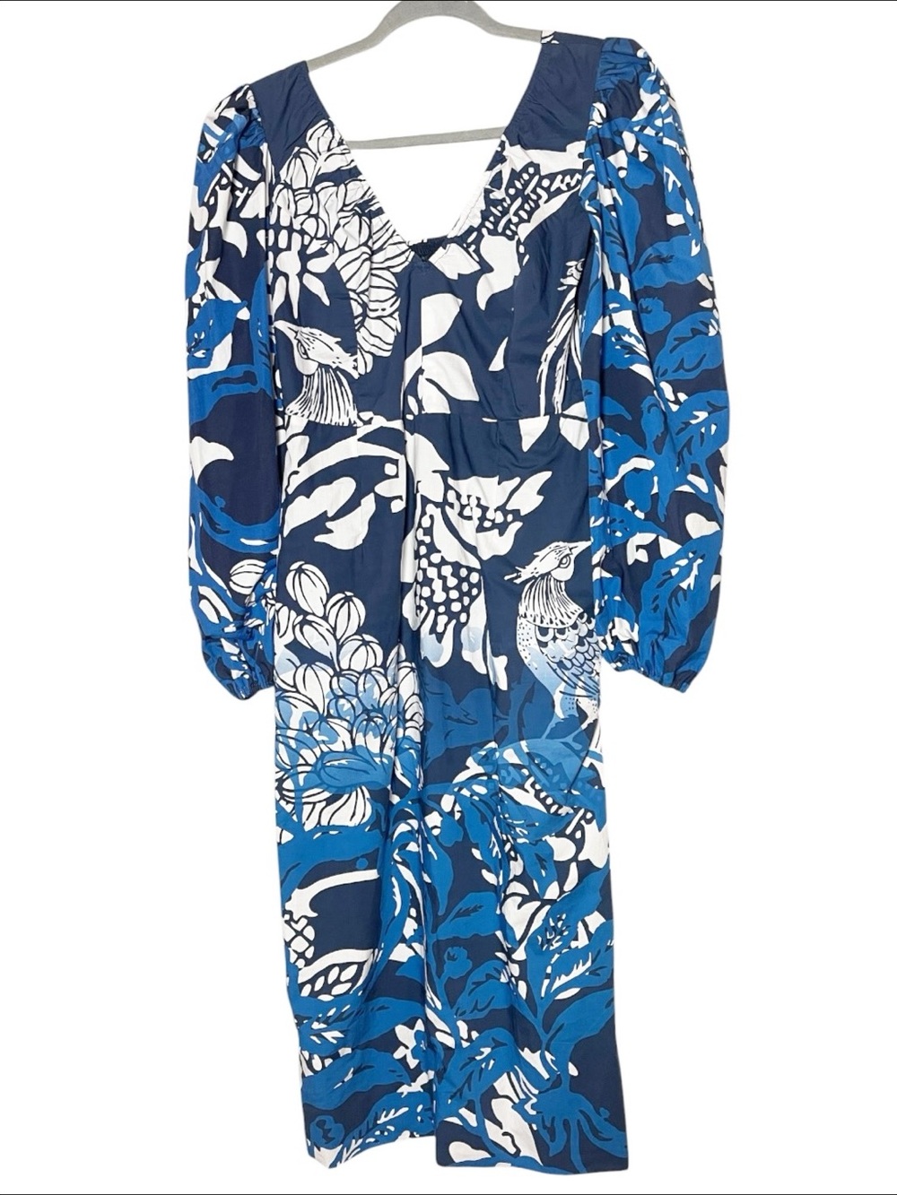 Anthropologie Roopa Pemmaraju Bird Floral Cotton Midi Dress Small Boho Resort - Picture 6 of 10
